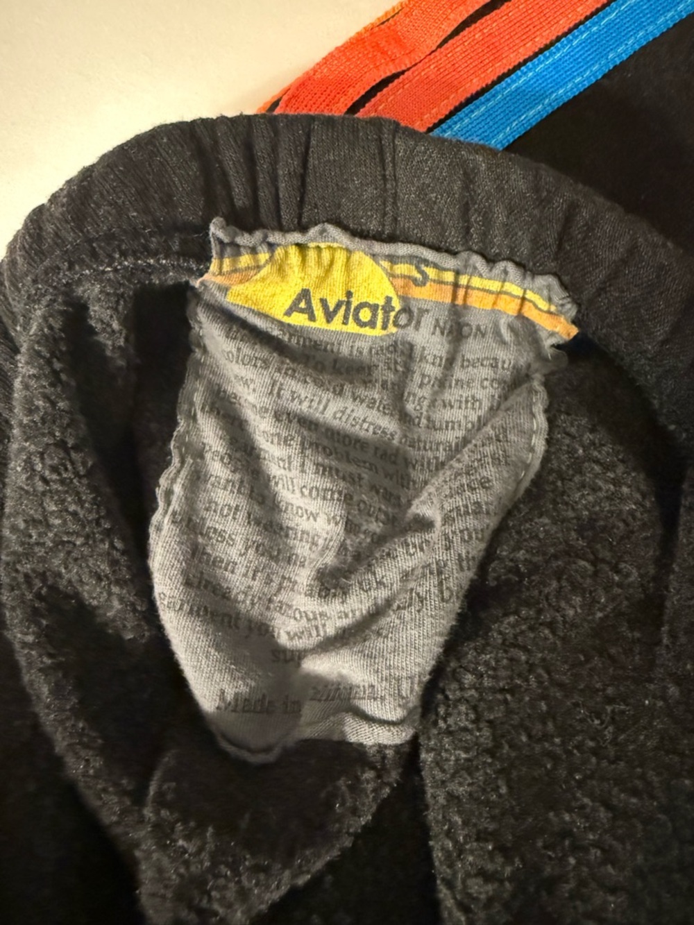 Aviator Nation Black with Neon Stripe Sweatshirt & Sweatpants Set Like New! S/M - Picture 4 of 4